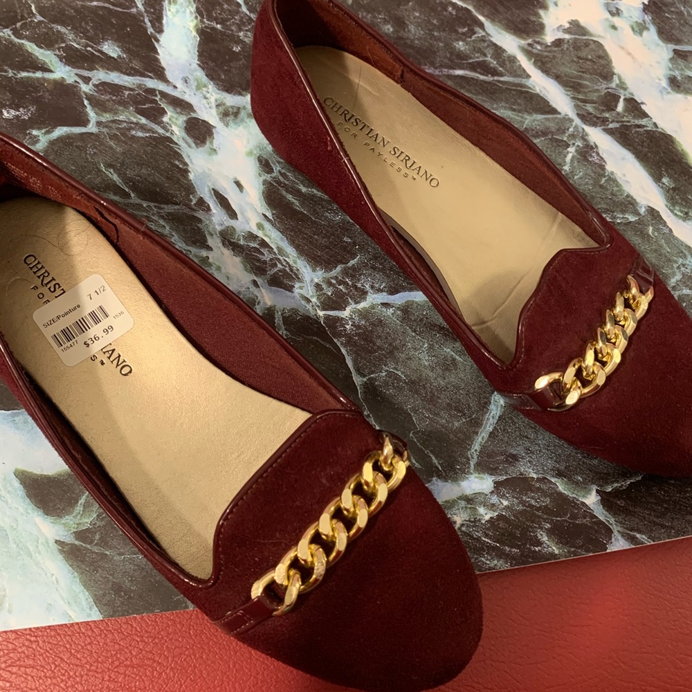 Maroon & gold flats